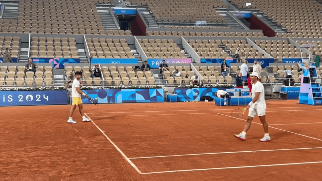 RAFA Nadal entrena junto a Carlos Alcaraz (Eurosport)