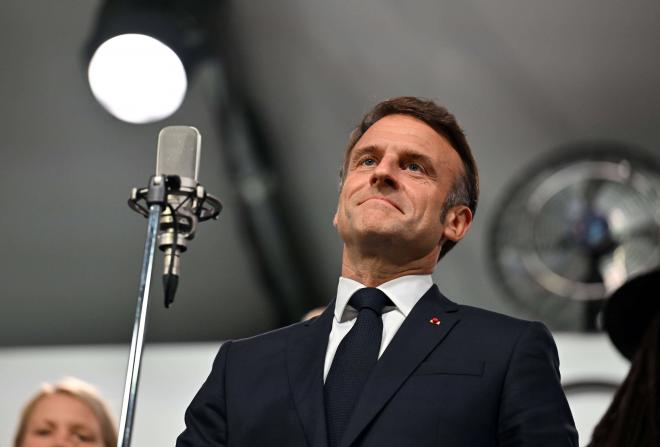 Emmanuel Macron, presidente de Francia, en la ceremonia inaugural de los Juegos Olímpicos (FOTO: C