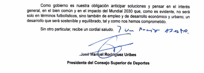 Carta CSD (segunda parte) Nótese la familiaridad con la que José Manuel se dirige a Mattias.