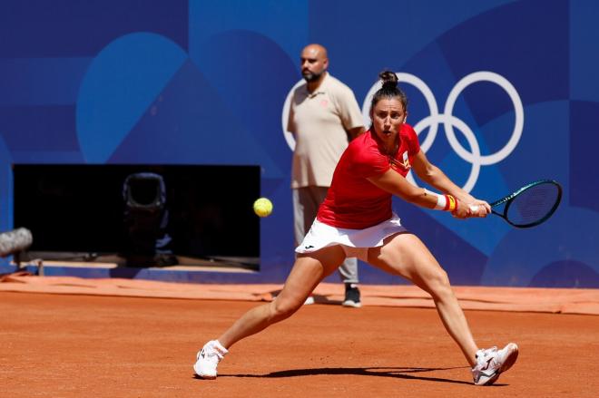 Sara Sorribes, ante Krejcikova en en París 2024 (Foto: EFE).