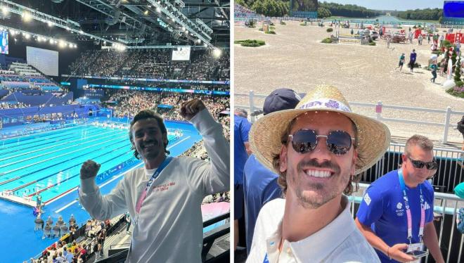 Antoine Griezmann, apoyando a los deportistas franceses en París 2024.