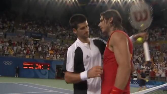 Nadal y Djokovic en Pekín 2008 (Foto: RTVE)