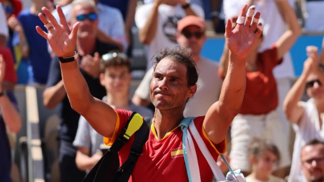 Rafa Nadal se despidió de los individuales de los Juegos Olímpicos de París 2024 (foto: Cordon Press).