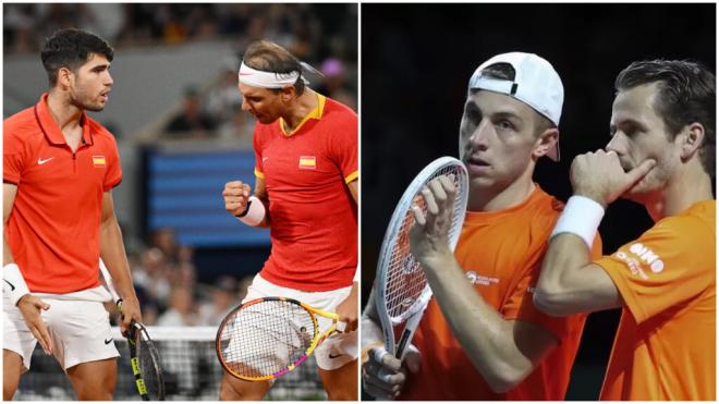 Nadal y Alcaraz se enfrentaron a los neerlandeses Grieskpoor y Koolhof en los Juegos Olímpicos.