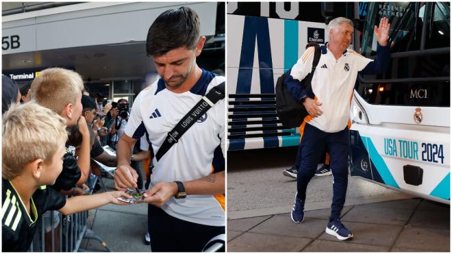 El Real Madrid, en su llegada a Chicago (@realmadrid)