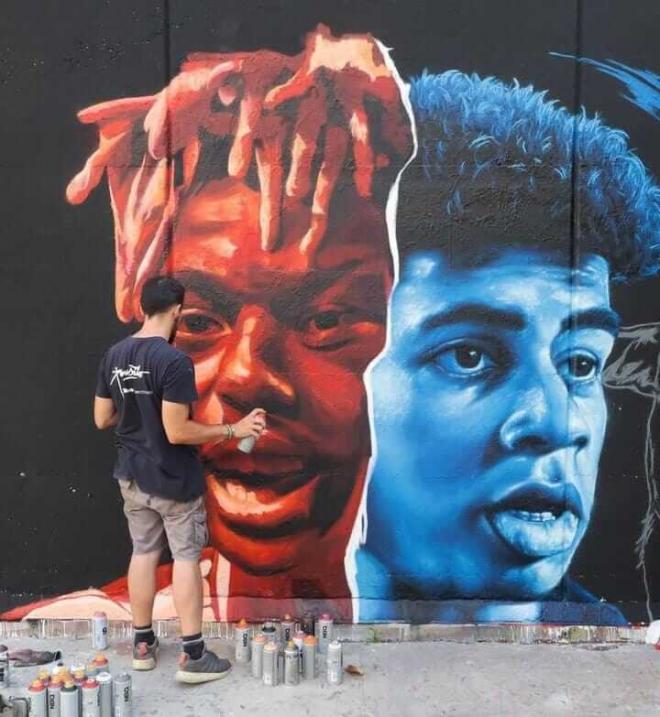 Mural de Nico Williams y Lamine Yamal en Barcelona (Foto: @senyorerre).