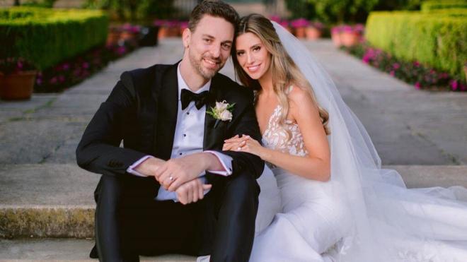 Pau Gasol y Cat McDonnell, el día de su boda en San Francisco (RR.SS)