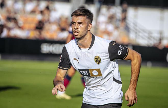 Alberto Marí en un partido de pretemporada