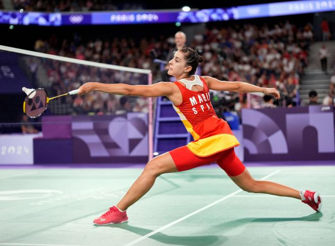 Carolina Marín, en su partido ante Darragh en los JJ.OO. de París 2024 (Foto: COE).