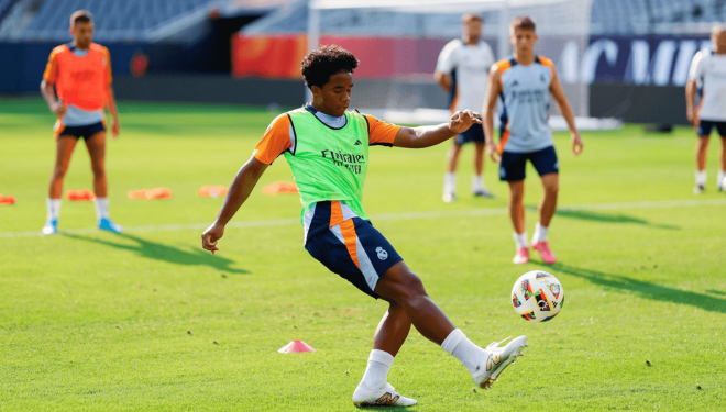 Endrick, en un entrenamiento con el Real Madrid (Foto: RM).