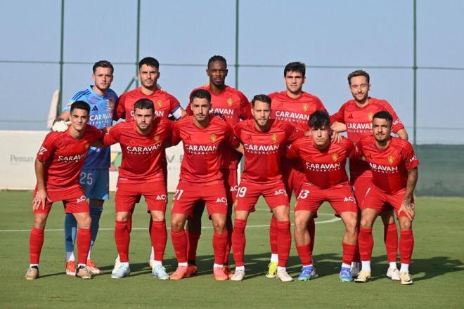 Los once titulares en el partido ante el Getafe CF (Foto: X Real Zaragoza)