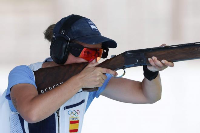 Fátima Gálvez, en la final de tiro de los Juegos Olímpicos de París (Foto: Cordon Pres