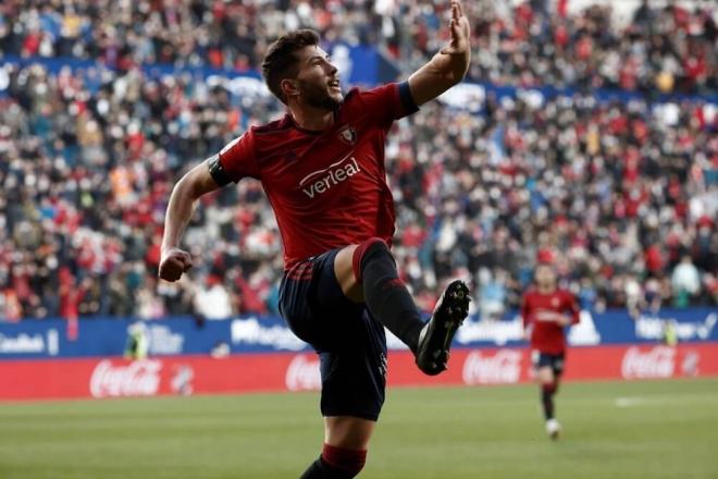 David García celebra un gol con Osasuna (Foto: EFE).