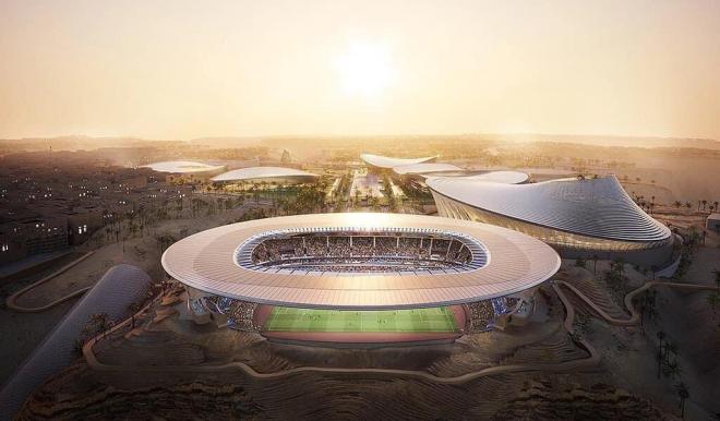 Estadio Bin Salmán en proyección para el Mundial 2034.