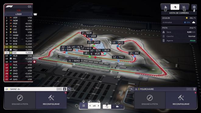 La clasificación desde la vista general en F1 Manager 2024.