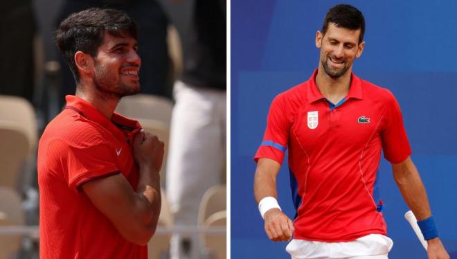 Carlos Alcaraz y Novak Djokovic jugarán su primera final olímpica.