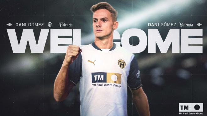 El anuncio de Dani Gómez como nuevo delantero del Valencia CF, cedido por el Levante (Foto: VALENCIA CF)