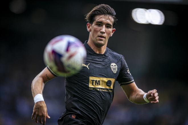 Jesús Vázquez, ante el Leeds (Foto: Valencia CF).