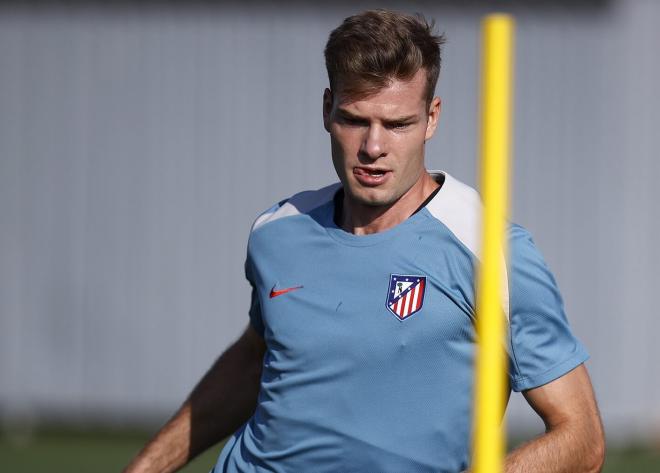 Alexander Sorloth, en una sesión del Atlético de Madrid (Foto: ATM).