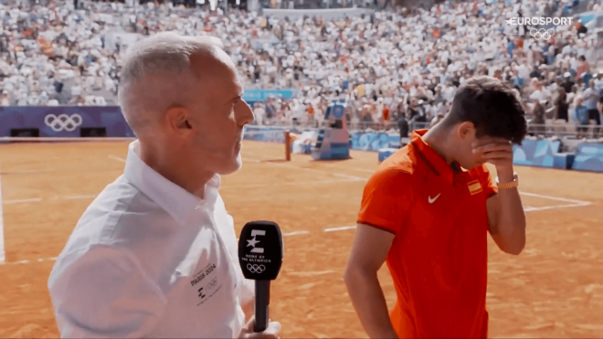 Carlos Alcaraz, en la entrevista con Alex Corretja.