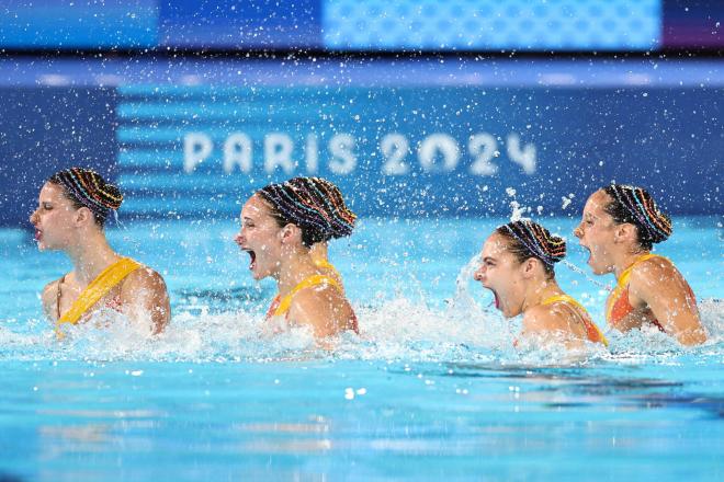 Las nadadoras del equipo español de natación artística (Foto: EFE).