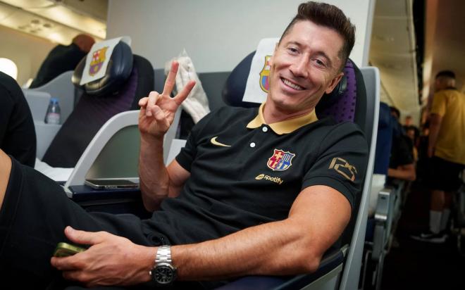 Robert Lewandowski, en la gira americana del Barcelona en pretemporada (Foto: FCB).