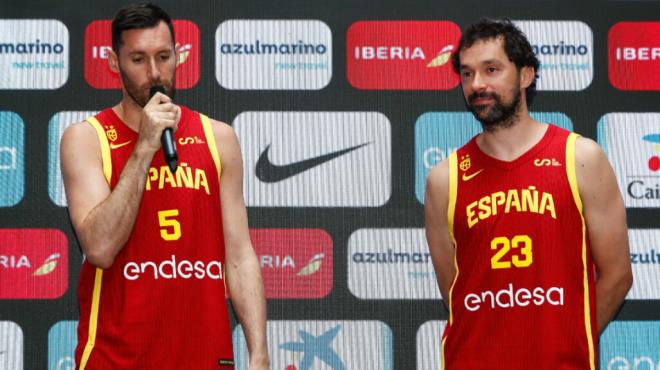 Rudy Fernández y Sergio Llull en la presentación de la Selección (EuropaPress)