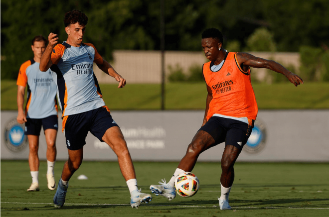 Vinicius, en un entrenamiento con el Real Madrid (Foto: RM).