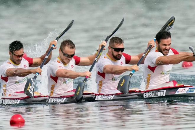 Saúl Craviotto, Marcus Cooper, Rodrigo Germade y Carlos Arévalo. equipo de K4-500 masculino (Fot