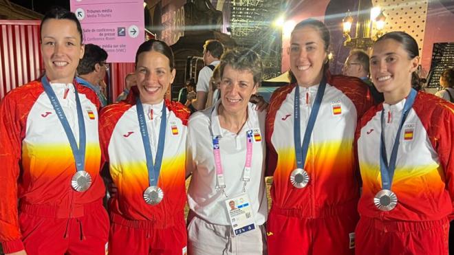 Elisa Aguilar, con la selección de 3x3 de baloncesto.