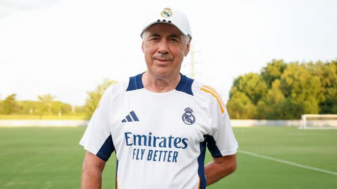 Carlo Ancelotti, en un entrenamiento del Real Madrid (Foto: RM).