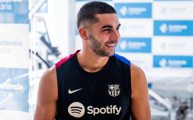 Ferran Torres, en una sesión del Barcelona (Foto: FCB).