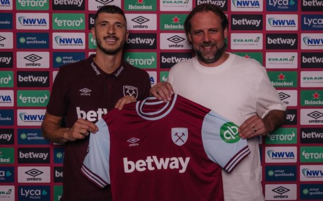 Guido Rodríguez, con el West Ham (Foto: WHU).