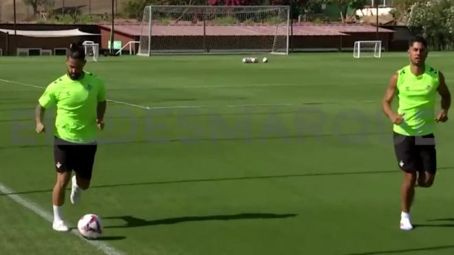 Isco y Ayoze, en la sesión del martes.