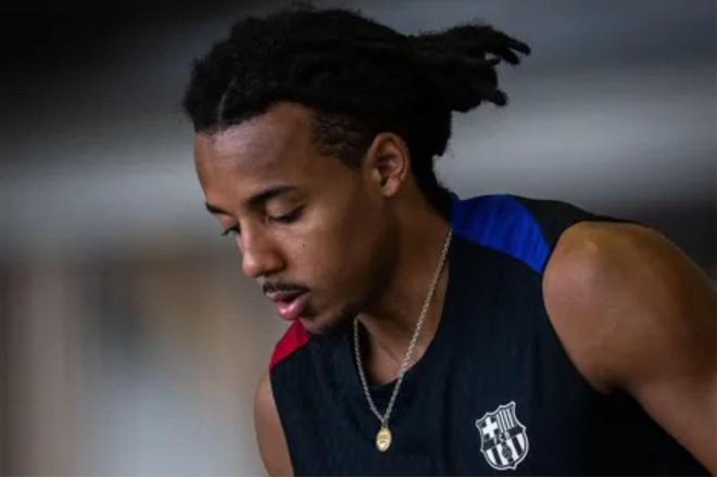 Jules Koundé, en un entrenamiento con el Barça (Foto: FCB).