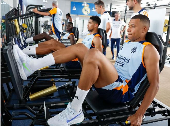 Kylian Mbappé, en su primer entrenamiento con el Real Madrid (Foto: RMCF).