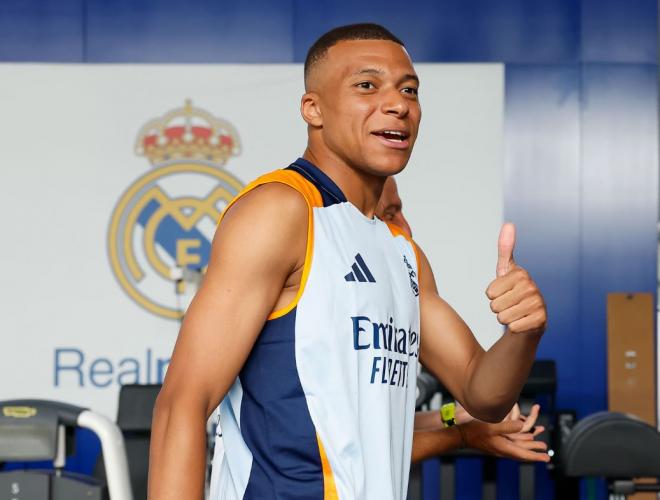 Kylian Mbappé, en su primer entrenamiento con el Real Madrid (Foto: RMCF)