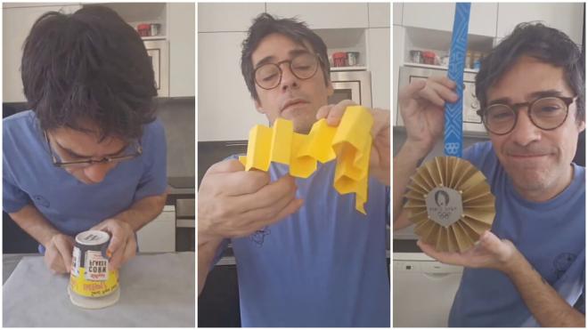 Jordi Cruz creando la medalla de oro casera para Carolina Marín (@jordicruzperez)