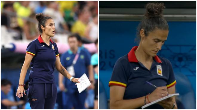 Montse Tomé, durante el partido ante Brasil (RR.SS)