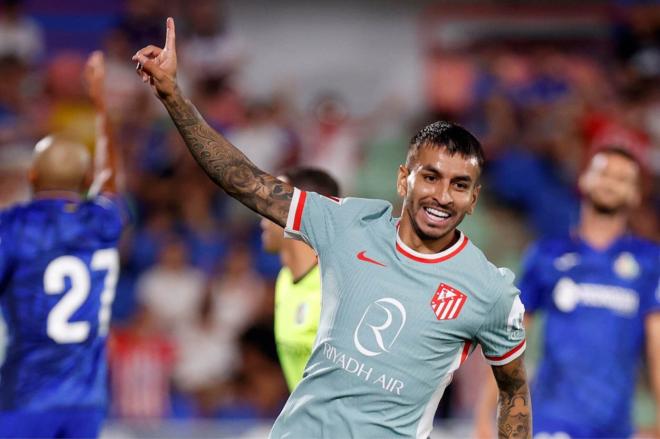 Ángel Correa celebrando un gol de pretemporada con el Atlético (Foto: ATM).