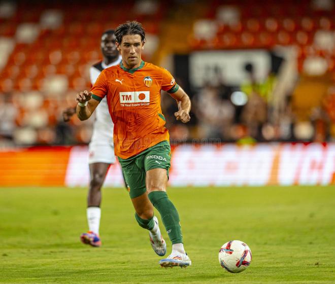 Jesús Vázquez, en el Trofeo Naranja (Foto: Valencia CF).