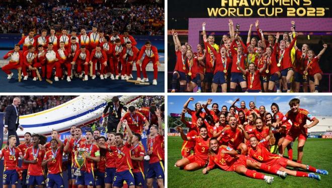 Las Selecciones Españolas campeonas del mundo.