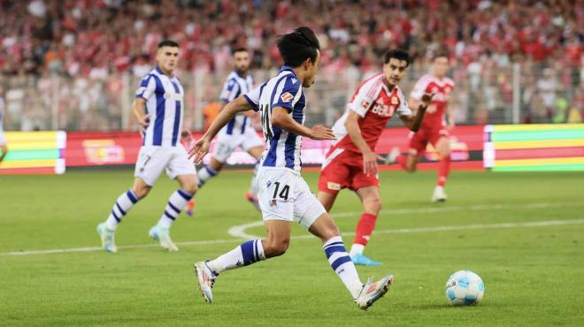 Take Kubo en el amistoso ante el Uniín Berlín (Foto: Real Sociedad).