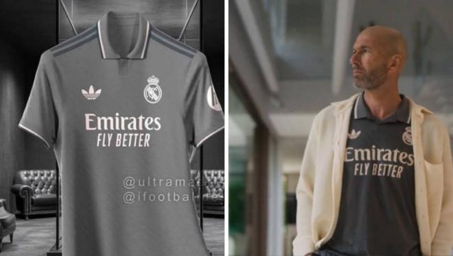 Zidane, con la tercera camiseta del Real Madrid para la 24/25.