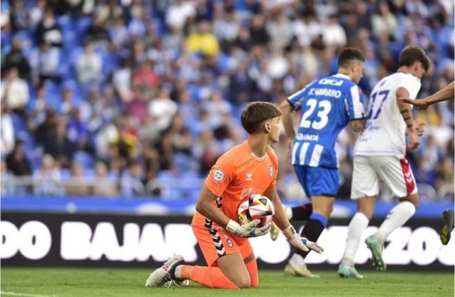 Dani Martín, en su debut con el Rayo Majadahonda ante el Deportivo de la Coruña (Foto: LUD).