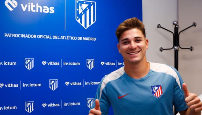 Julián Álvarez, tras pasar reconocimiento médico con el Atlético de Madrid (Foto: ATM).