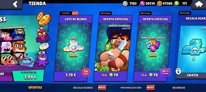 Algunas ofertas veraniegas de skins y blines en Brawl Stars