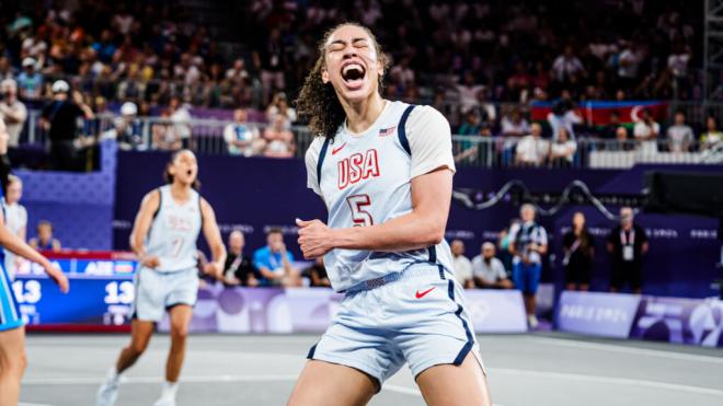 Dearica Hamby, en los JJOO París 2024 (@usab3x3)