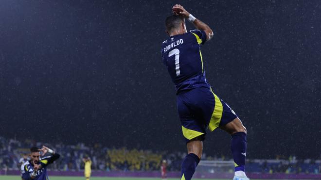 Cristiano Ronaldo celebrando un gol con el Al-Nassr (Fuente: @Cristiano)