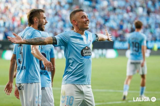 Iago Aspas celebra un gol (Foto: LaLiga).